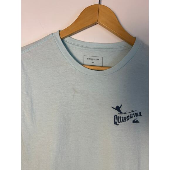 Quiksilver Boy's Graphic Tee - Light Blue, Size Large - Picture 3 of 4